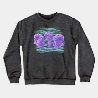 Purple Manatees Crewneck Sweatshirt